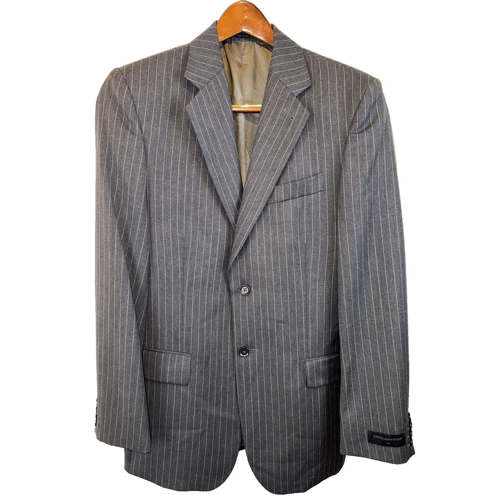 Vintage Y2K Express Design Studio 100% Italian Wool Pinstripe Blazer Mens 38R